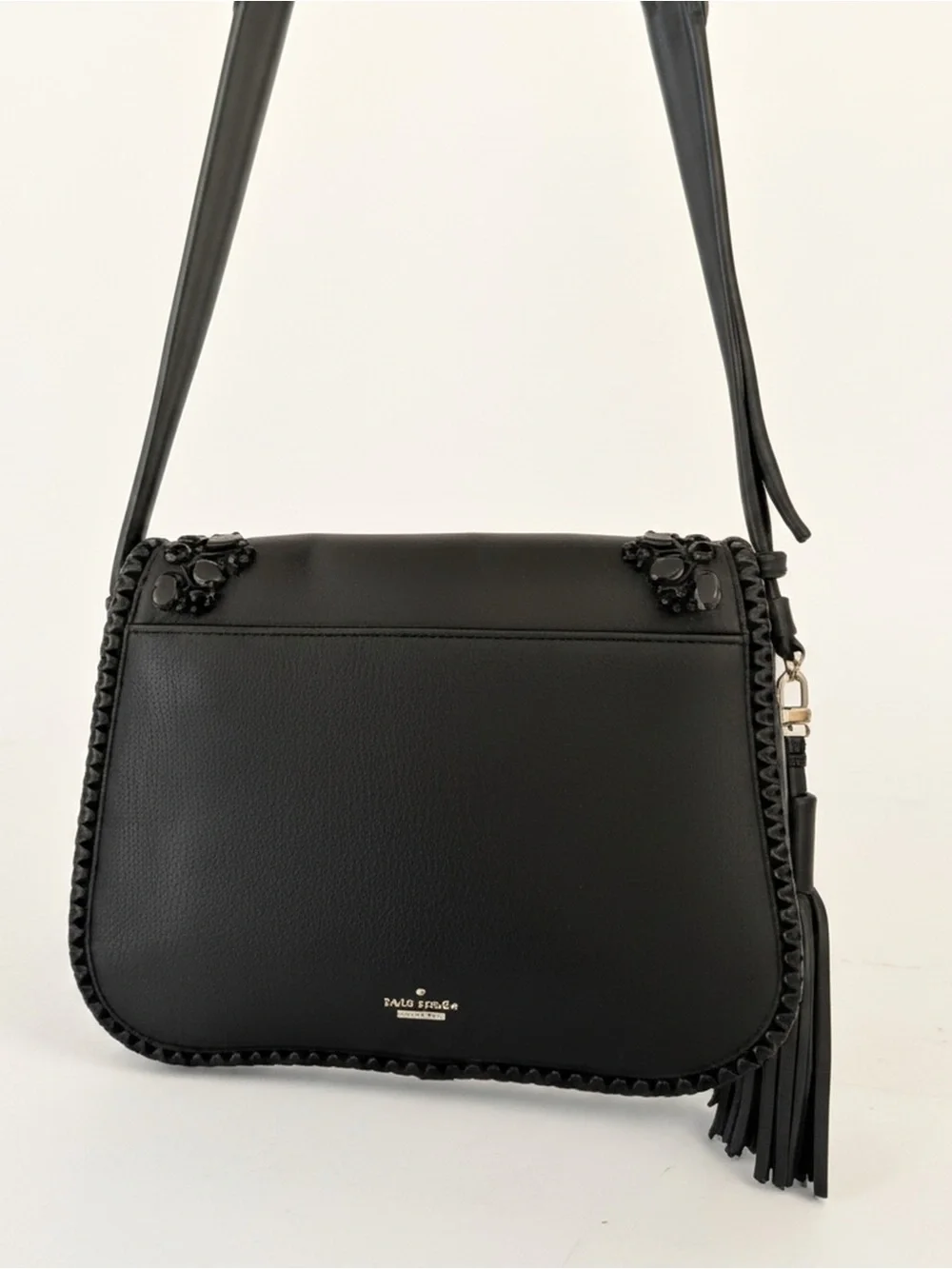 Kate Spade Black Embellished Crossbody Bag with Tassels